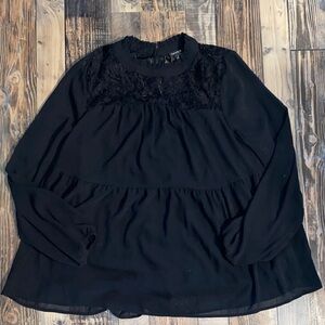 Torrid Black Lace Detail Blouse